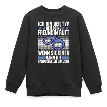 Polizei Polizist - Kinder Premium Organic Sweatshirt - Schwarz - Vorne - AI Model Kid Female (0cm)