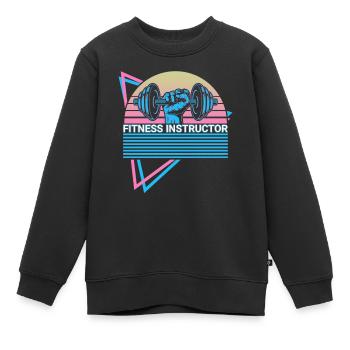 Instructeur de fitness Entraîneur de fitness Entraîneur de fitness - Sweat Premium enfant bio - noir - Devant - AI Model Kid Female (0cm)