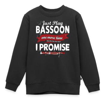 Holzblasinstrument Musik Bassoonist - Kinder Premium Organic Sweatshirt - Schwarz - Vorne - AI Model Kid Female (0cm)