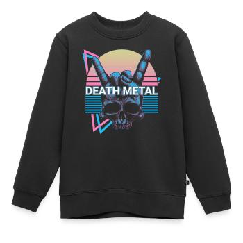 Death Metal Retro - Kinder Premium Organic Sweatshirt - Schwarz - Vorne - AI Model Kid Female (0cm)