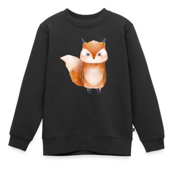 Fuchs Waldtier - Kinder Premium Organic Sweatshirt - Schwarz - Vorne - AI Model Kid Female (0cm)