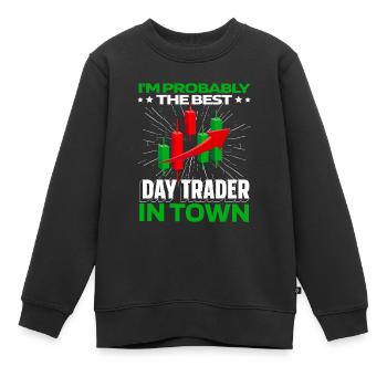 Day Trading Day Trader - Kinder Premium Organic Sweatshirt - Schwarz - Vorne - AI Model Kid Female (0cm)