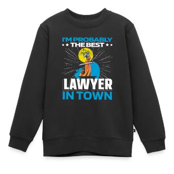 Anwalt Jurist Jura Gerechtigkeit - Kinder Premium Organic Sweatshirt - Schwarz - Vorne - AI Model Kid Female (0cm)