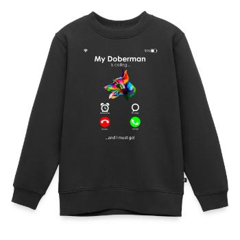 Dobermann - Kinder Premium Organic Sweatshirt - Schwarz - Vorne - AI Model Kid Female (0cm)