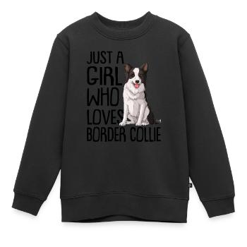 Border Collie - Sweat Premium enfant bio - noir - Devant - AI Model Kid Female (0cm)