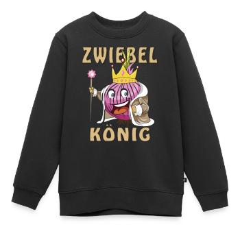 ZWIEBEL KÖNIG - Kinder Premium Organic Sweatshirt - Schwarz - Vorne - AI Model Kid Female (0cm)