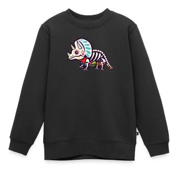 Tricératops - Sweat Premium enfant bio - noir - Devant - AI Model Kid Female (0cm)