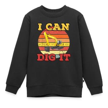 Ich kann es graben! - Kinder Premium Organic Sweatshirt - Schwarz - Vorne - AI Model Kid Female (0cm)