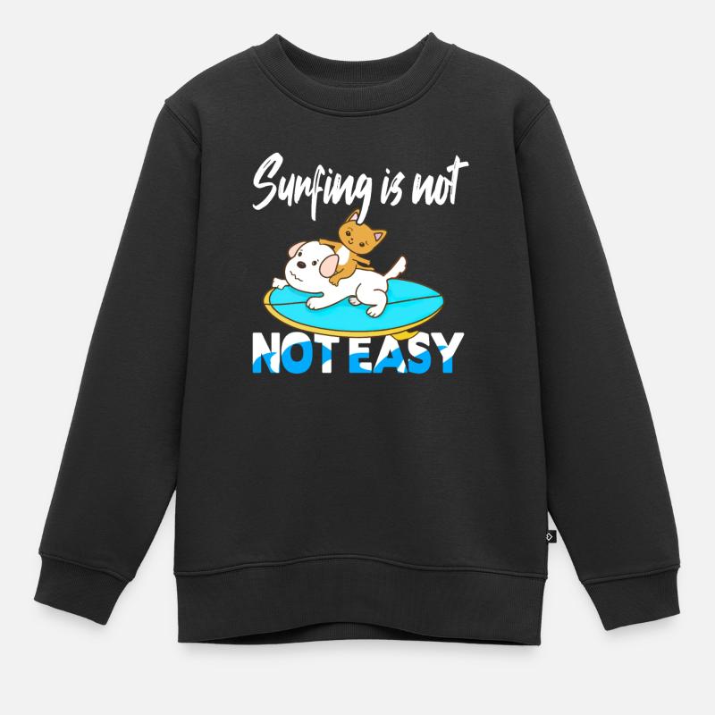 Le surf n’est pas facile - Sweat Premium enfant bio - noir