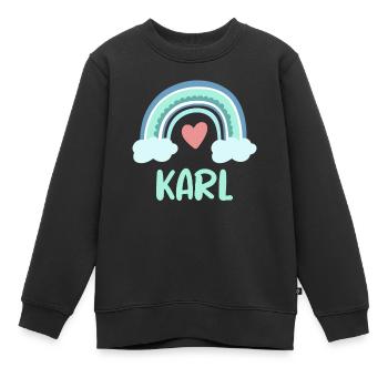Karl Nom Rainbow Baby - Sweat Premium enfant bio - noir - Devant - AI Model Kid Female (0cm)