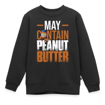 Peut contenir du beurre d’arachide - Sweat Premium enfant bio - noir - Devant - AI Model Kid Female (0cm)