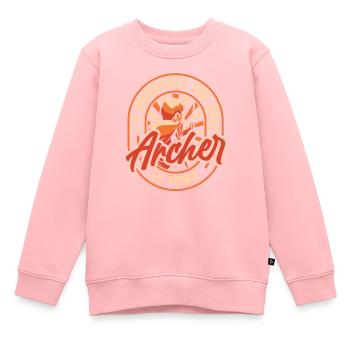 Tir à l’arc Archer Funny - Sweat Premium enfant bio - rose - Devant - AI Model Kid Female (0cm)