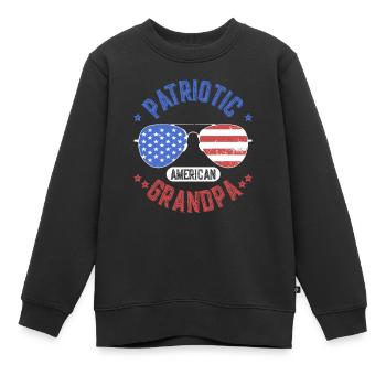 Grand-père patriotique américain Patriot US - Sweat Premium enfant bio - noir - Devant - AI Model Kid Female (0cm)
