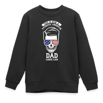 So Sieht Patriotischer Amerikanischer Vater Aus - Kinder Premium Organic Sweatshirt - Schwarz - Vorne - AI Model Kid Female (0cm)
