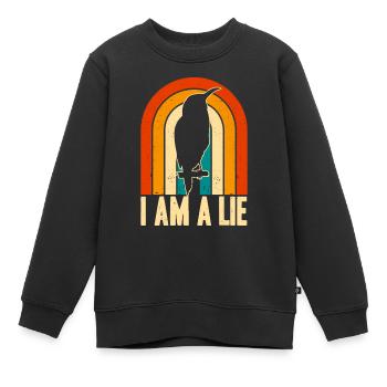 Vintage Retro I Am A Lie - Kids Premium Organic Sweatshirt - black - Front - AI Model Kid Female (0cm)