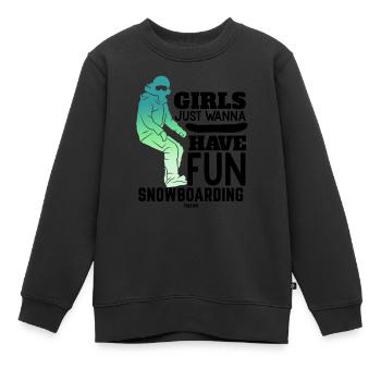 Snowboard Mädchen Frau Winterurlaub - Kinder Premium Organic Sweatshirt - Schwarz - Vorne - AI Model Kid Female (0cm)