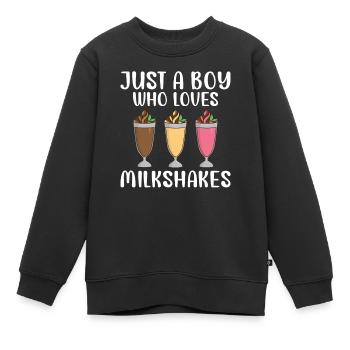 Ich liebe Milchshakes Milchshake Geschenk - Kinder Premium Organic Sweatshirt - Schwarz - Vorne - AI Model Kid Female (0cm)