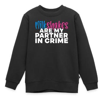 Ich liebe Milchshakes Milchshake Geschenk - Kinder Premium Organic Sweatshirt - Schwarz - Vorne - AI Model Kid Female (0cm)