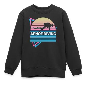 Apnée Plongée Apnée Plongeur Rétro - Sweat Premium enfant bio - noir - Devant - AI Model Kid Female (0cm)