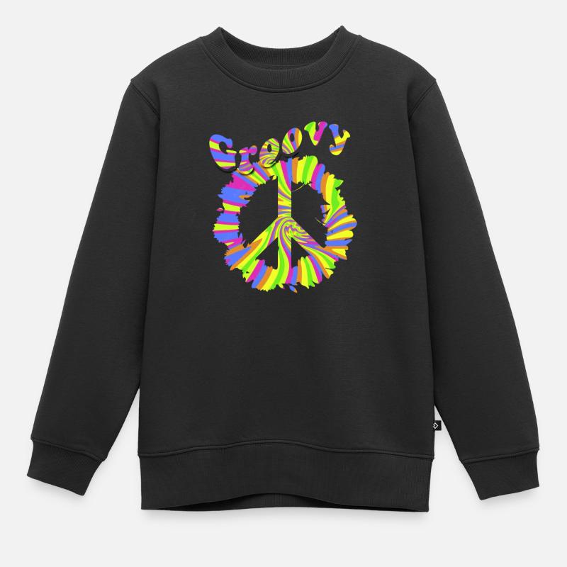 Hippie - Kinder Premium Organic Sweatshirt - Schwarz