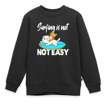 Le surf n’est pas facile - Sweat Premium enfant bio - noir - Devant - AI Model Kid Female (0cm)
