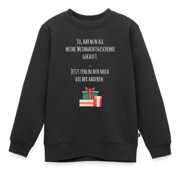 Alle Weihnachtsgeschenke beisammen - Kinder Premium Organic Sweatshirt - Schwarz - Vorne - AI Model Kid Female (0cm)