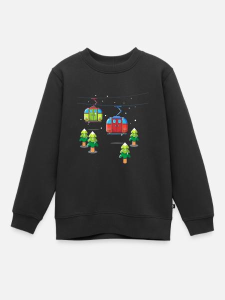 Seilbahn Bergbahn für Kinder Gondelbahn - Kinder Premium Organic Sweatshirt - Schwarz