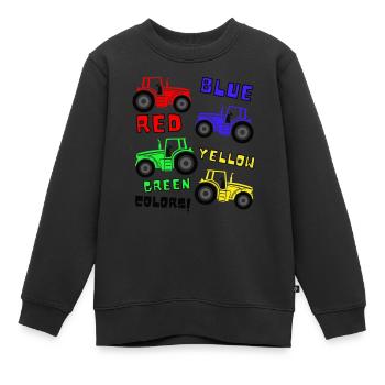 Blaurot Gelbgrün Farbentraktor Für Jungen - Kinder Premium Organic Sweatshirt - Schwarz - Vorne - AI Model Kid Female (0cm)