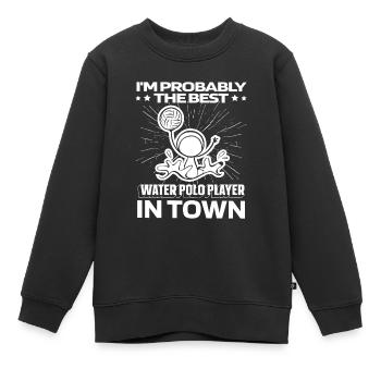 Wasserball Wasserballer Lustig - Kinder Premium Organic Sweatshirt - Schwarz - Vorne - AI Model Kid Female (0cm)