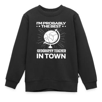 Géographie Géographe Witzig - Sweat Premium enfant bio - noir - Devant - AI Model Kid Female (0cm)