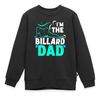 Je suis le billard Billard-Papa Billard Pool - Sweat Premium enfant bio - noir - Devant - AI Model Kid Female (0cm)