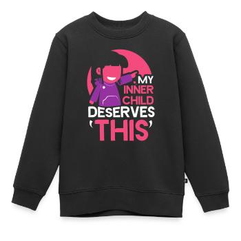 Mon enfant intérieur mérite le doux amour de soi - Sweat Premium enfant bio - noir - Devant - AI Model Kid Female (0cm)
