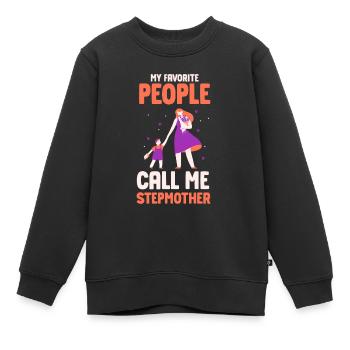 Meine Lieblingsmenschen Nennen Mich Stiefmutter - Kinder Premium Organic Sweatshirt - Schwarz - Vorne - AI Model Kid Female (0cm)