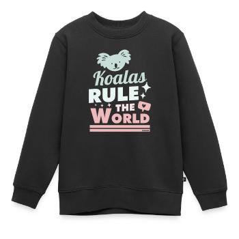 Koalas regieren die Welt lustiger Spruch - Kinder Premium Organic Sweatshirt - Schwarz - Vorne - AI Model Kid Female (0cm)