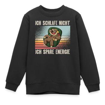 Ich Schlafe Nicht Ich Spare Energie - Kinder Premium Organic Sweatshirt - Schwarz - Vorne - AI Model Kid Female (0cm)