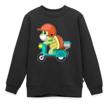Scooter tortue - Sweat Premium enfant bio - noir - Devant - AI Model Kid Female (0cm)