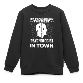 Psychologue Psychologue Drôle - Sweat Premium enfant bio - noir - Devant - AI Model Kid Female (0cm)