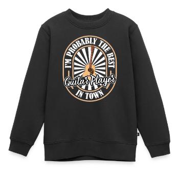 Akustikgitarre Fun - Kinder Premium Organic Sweatshirt - Schwarz - Vorne - AI Model Kid Female (0cm)