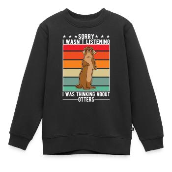 Loutre Cadeau Loutre Loutre Loutre Loutre de mer - Sweat Premium enfant bio - noir - Devant - AI Model Kid Female (0cm)