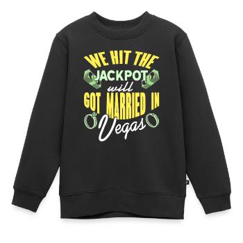 We Hit The Jackpot Will Got Married In Vegas - Kinder Premium Organic Sweatshirt - Schwarz - Vorne - AI Model Kid Female (0cm)