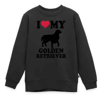 Golden Retriever - Kinder Premium Organic Sweatshirt - Schwarz - Vorne - AI Model Kid Female (0cm)