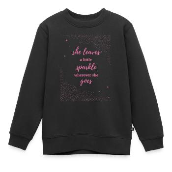she leaves a little sparkle wherever she goes - Kinder Premium Organic Sweatshirt - Schwarz - Vorne - AI Model Kid Female (0cm)