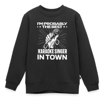 Karaoke Microphone - Kids Premium Organic Sweatshirt - black - Front - AI Model Kid Female (0cm)