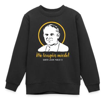N’ayez pas peur - Pape Jean-Paul II JP2 - Sweat Premium enfant bio - noir - Devant - AI Model Kid Female (0cm)