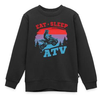 véhicules tout terrain cool whisperer retro art - Sweat Premium enfant bio - noir - Devant - AI Model Kid Female (0cm)