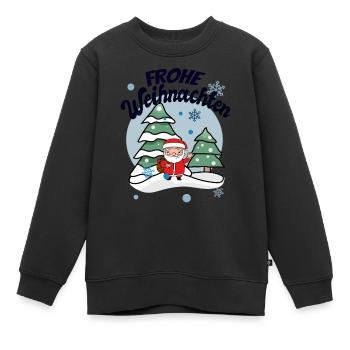 Frohe Weihnachten Nikolaus - Kinder Premium Organic Sweatshirt - Schwarz - Vorne - AI Model Kid Female (0cm)