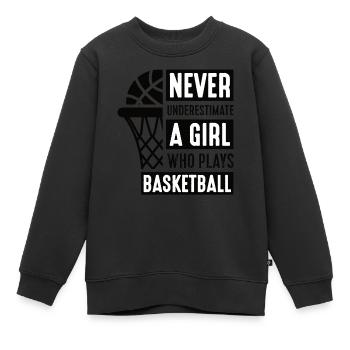 Basketball Mädchen Streetball - Kinder Premium Organic Sweatshirt - Schwarz - Vorne - AI Model Kid Female (0cm)