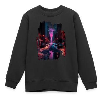 New York Vaporwave Aesthetic Retro Style I Love NY - Kinder Premium Organic Sweatshirt - Schwarz - Vorne - AI Model Kid Female (0cm)