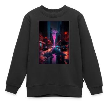New York Vaporwave Aesthetic Retro Style I Love NY - Kinder Premium Organic Sweatshirt - Schwarz - Vorne - AI Model Kid Female (0cm)