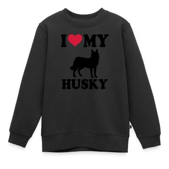 Husky - Kinder Premium Organic Sweatshirt - Schwarz - Vorne - AI Model Kid Female (0cm)